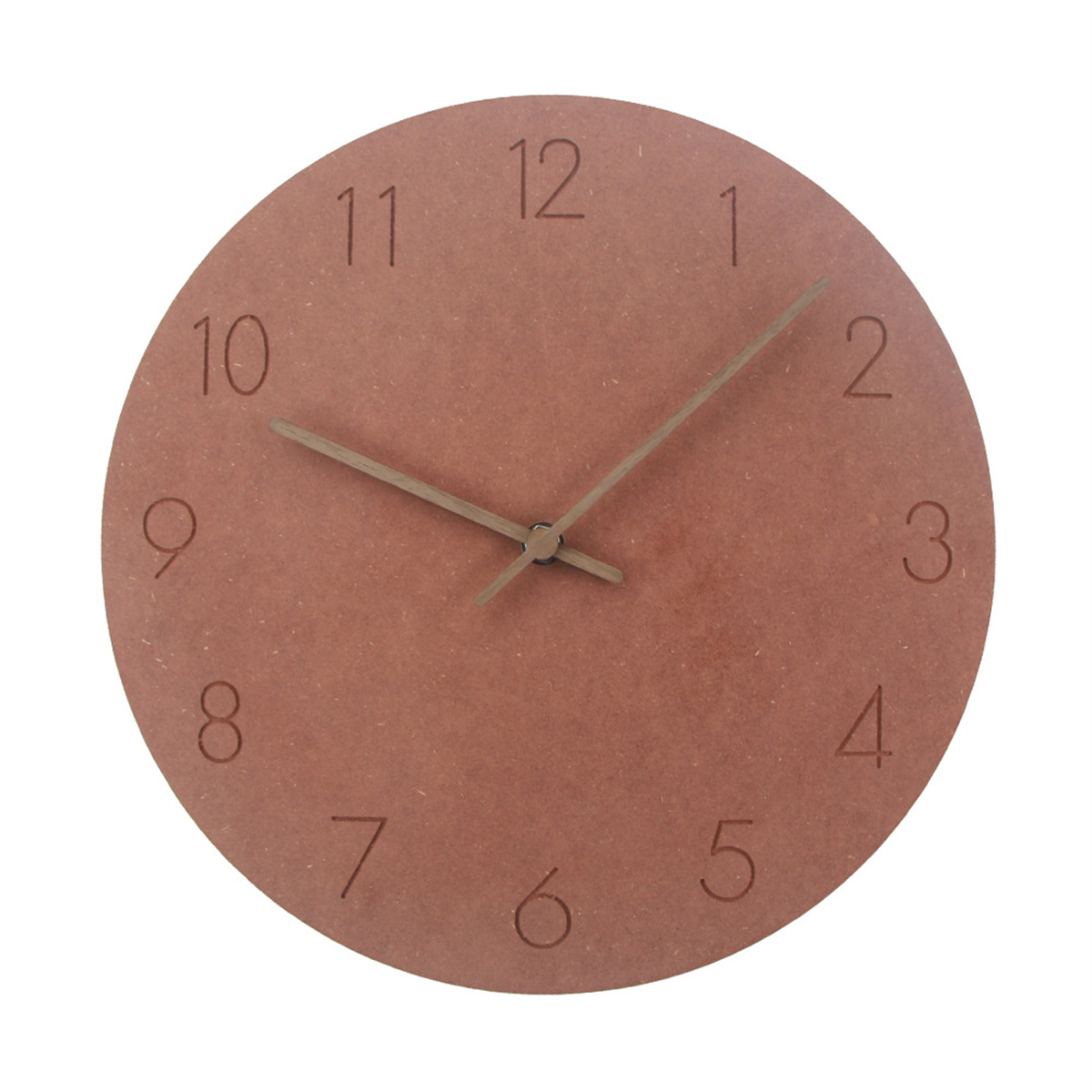 Timing, einfach und Holzwanduhr: Uhren und UWOT genaues modisch, leise energiesparend,Braun