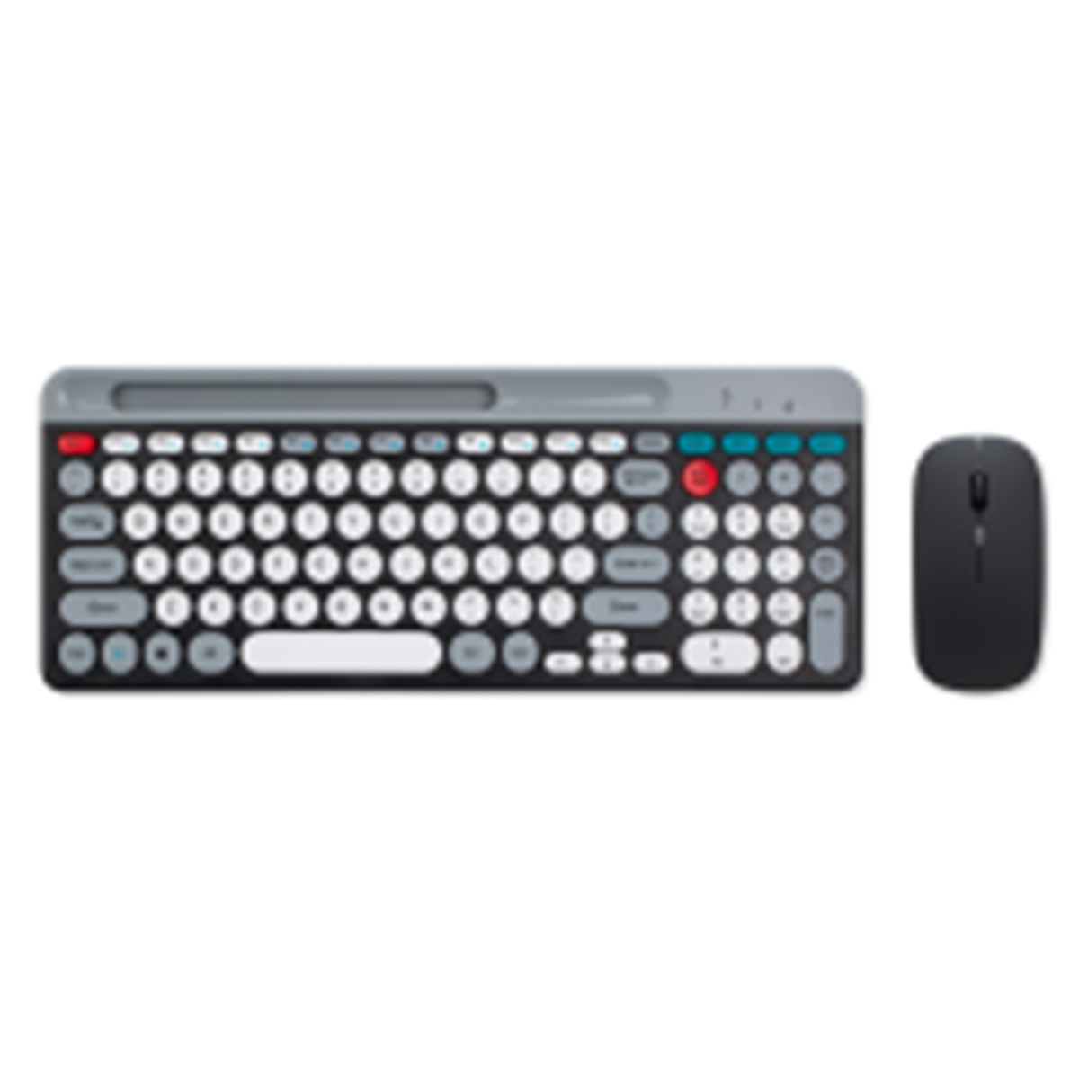 DEBUY Tastatur und Maus Set Weiß Macaron Dual Mode Wireless Bluetooth Retro  Runde Tastenkappen, Tastatur Maus Set, Weiß