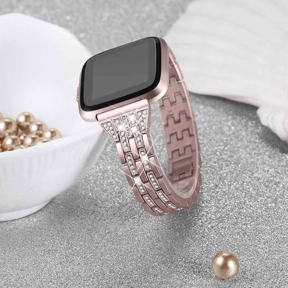 DIIDA Uhrenarmband, Smartwatch-Watch Band, Armbänder, 2/Versa Watch 22mm, Fitbit, für Lite, Rosenpulver Smartwatch Versa/Versa SE/Versa