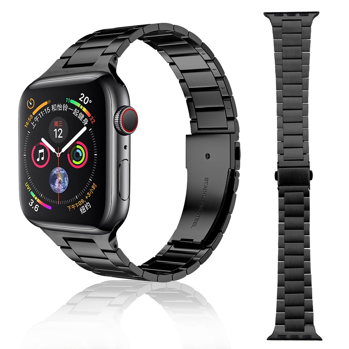 Apple, DIIDA Passend Apple für Smartwatch 42/44/45, Band,Uhrenarmbänder, iwatch6-1, Watch Watch Schwarz Smartwatch 42/44/45mm, Armbänder,