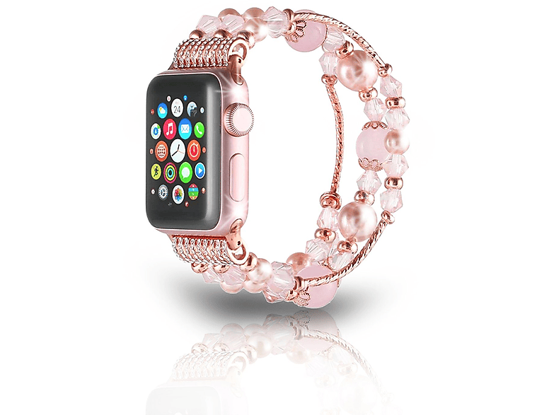 DIIDA Smartwatch Band, Uhrenarmband, Achat Perle, für Apple Watch, 42/44/45mm, Smartwatch Armbänder, Apple, Watch 42/44/45MM, Rosa