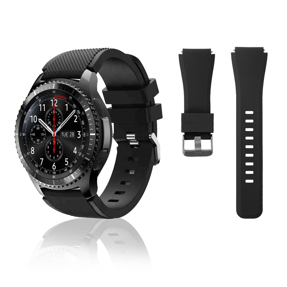 DIIDA Smartwatch-Armband Uhrenarmband,Watch Samsung, Smartwatch Armbänder, Band,Armband,Uhrenarmbänder, Watch 22mm, Schwarz