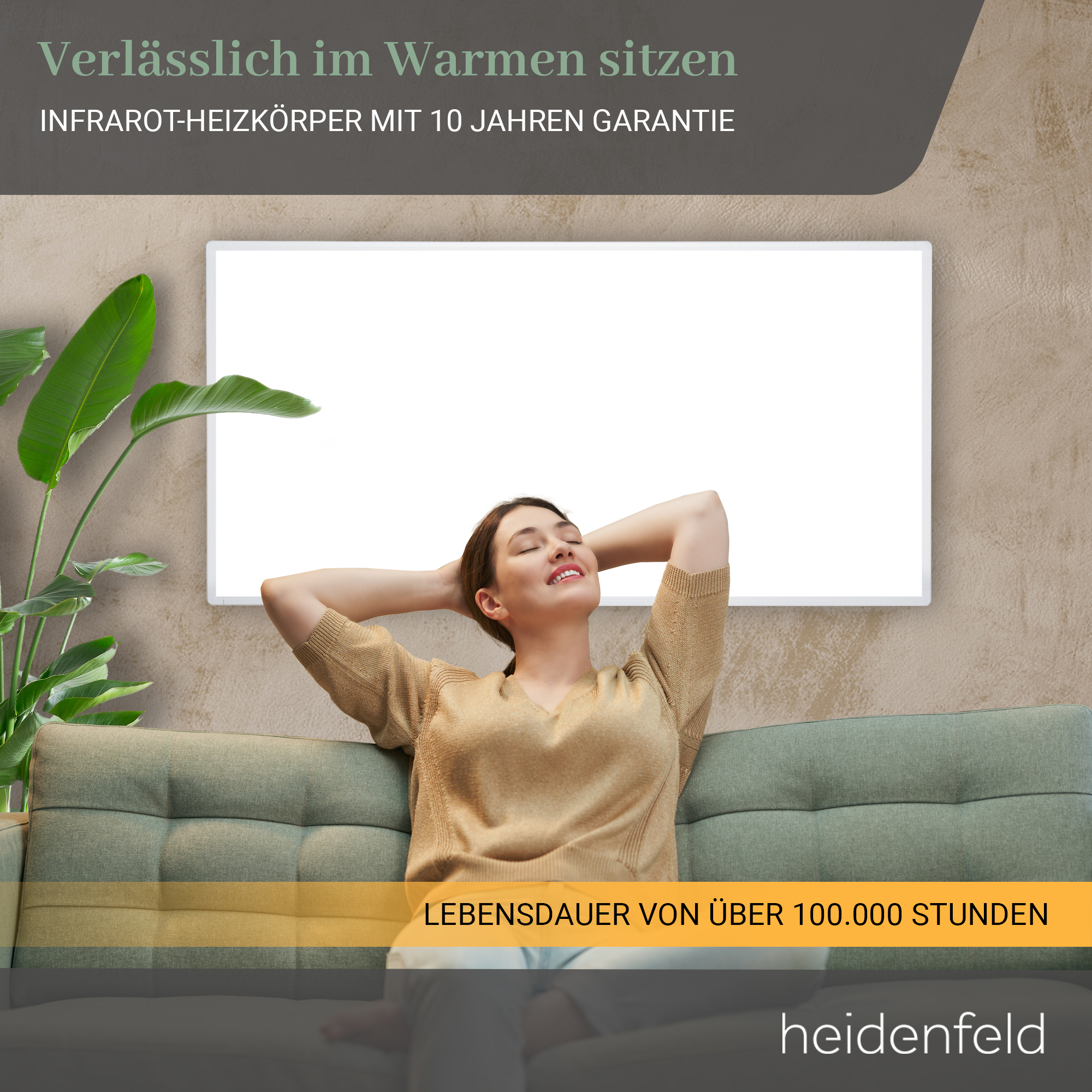 HEIDENFELD HF-HP100-2 Raumgröße: (800 Watt, m²) 19 Infrarotheizung