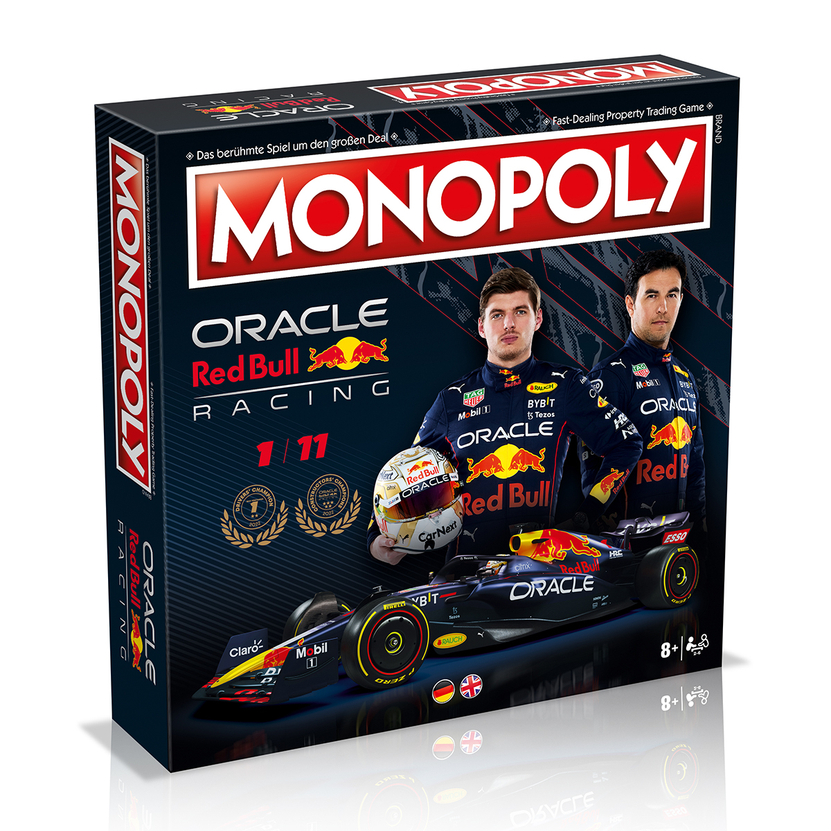 (deutsch/englisch) Racing MOVES Monopoly Bull Red WINNING Brettspiel -
