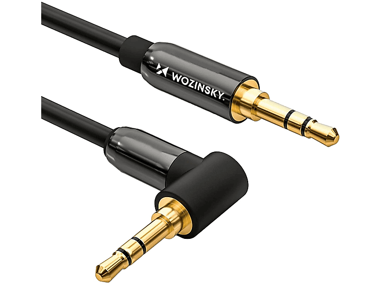Audiokabel, Schwarz WOZINSKY gewinkelt AUX-Kabel 1,5m