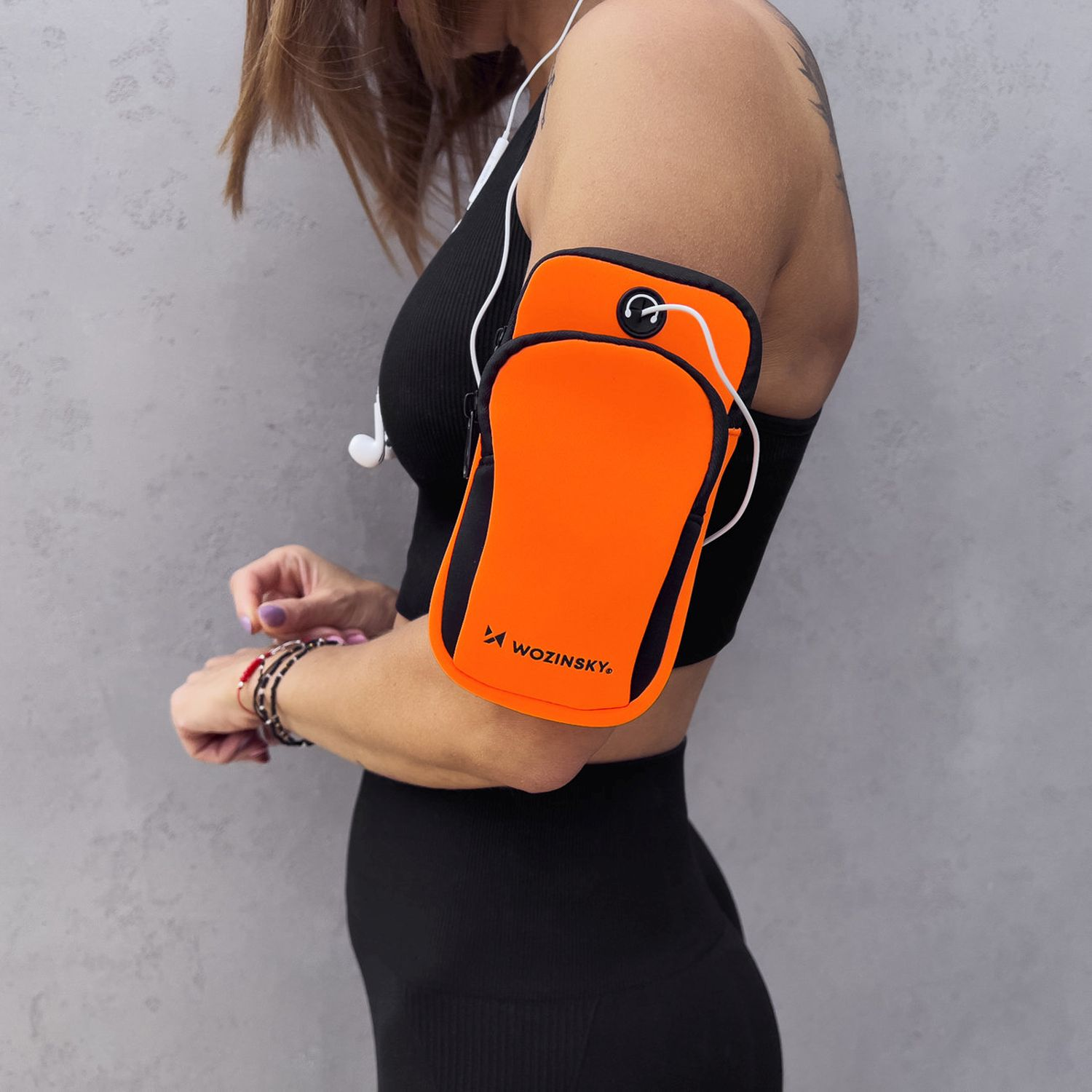 WOZINSKY für Laufband Armtasche, Universal, Armband, Universal, Handys Orange