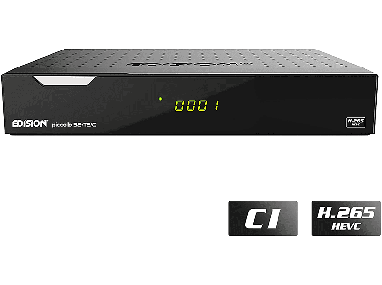 EDISION EDIPICO 31 HEVC Receiver (HDTV, PVR-Funktion=optional, Twin Tuner, DVB-T, DVB-T2 (H.265), DVB-C, DVB-C2, DVB-S, DVB-S2, Schwarz)