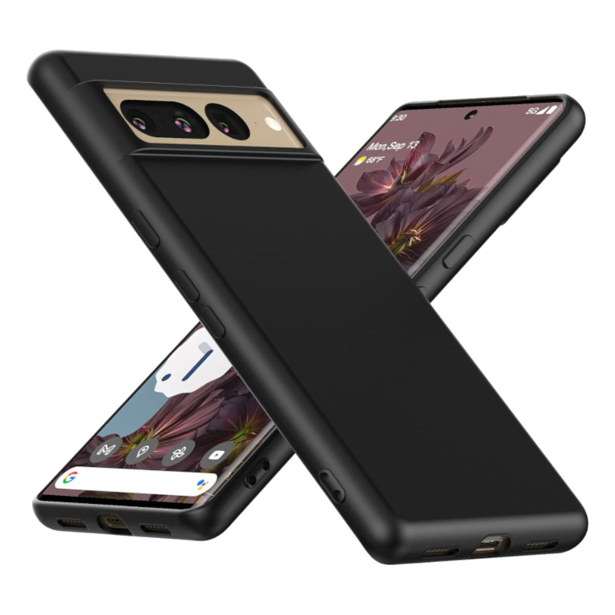 Pixel Backcover, Hülle Google, dünn, TPU WIGENTO 8 Silikon Robust Pro, Schwarz