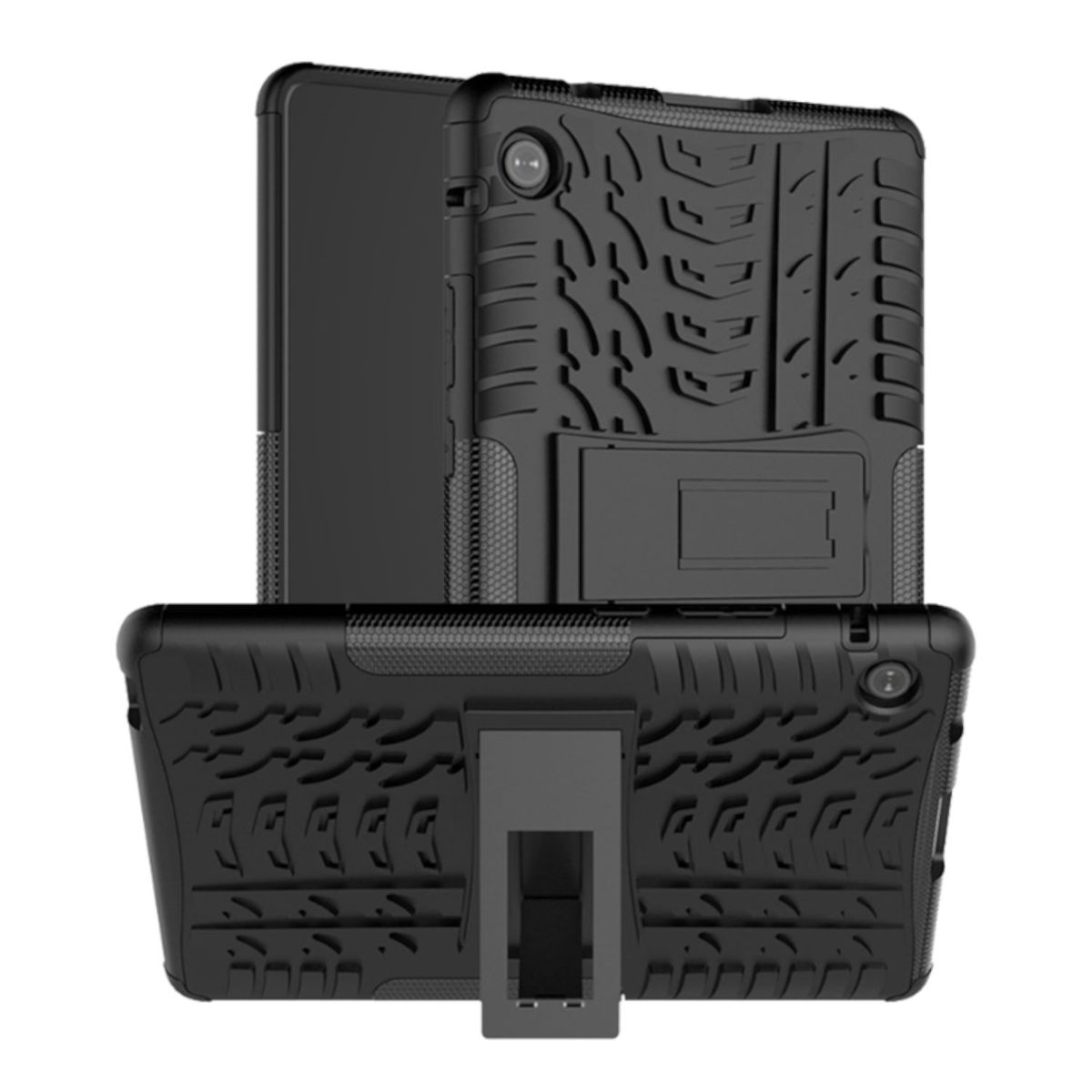 Backcover, T10s Hülle Hybrid Kunststoff WIGENTO T10 / MatePad Outdoor Schwarz 2020, Huawei, aufstellbar,