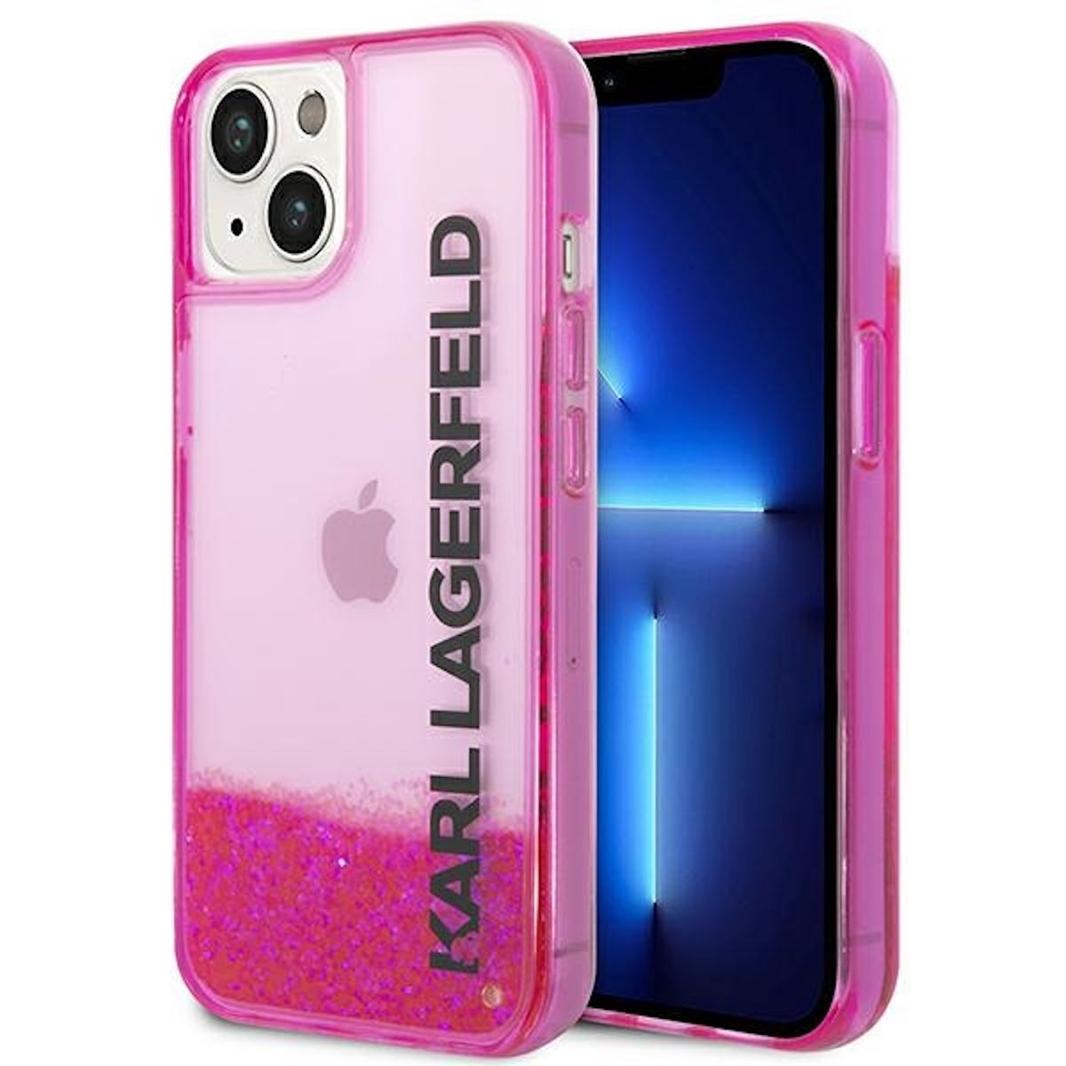 KARL LAGERFELD Apple, Glitter Design Hülle, iPhone Liquid Pink 14 Backcover, Plus, Elong