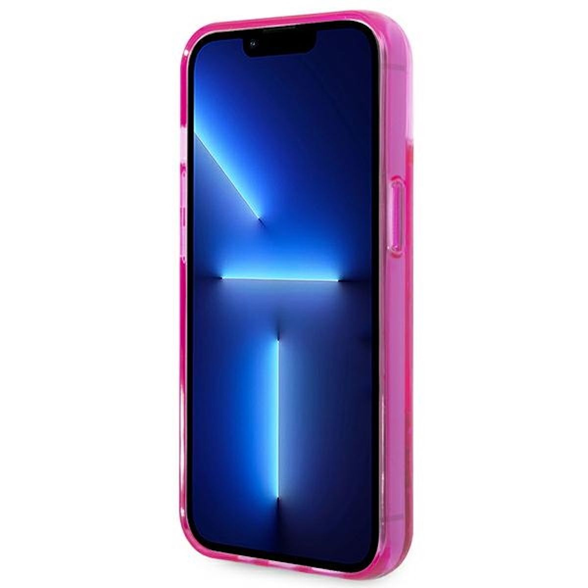 Hülle, Liquid KARL iPhone Backcover, Design Pink Elong 14 LAGERFELD Apple, Glitter Plus,