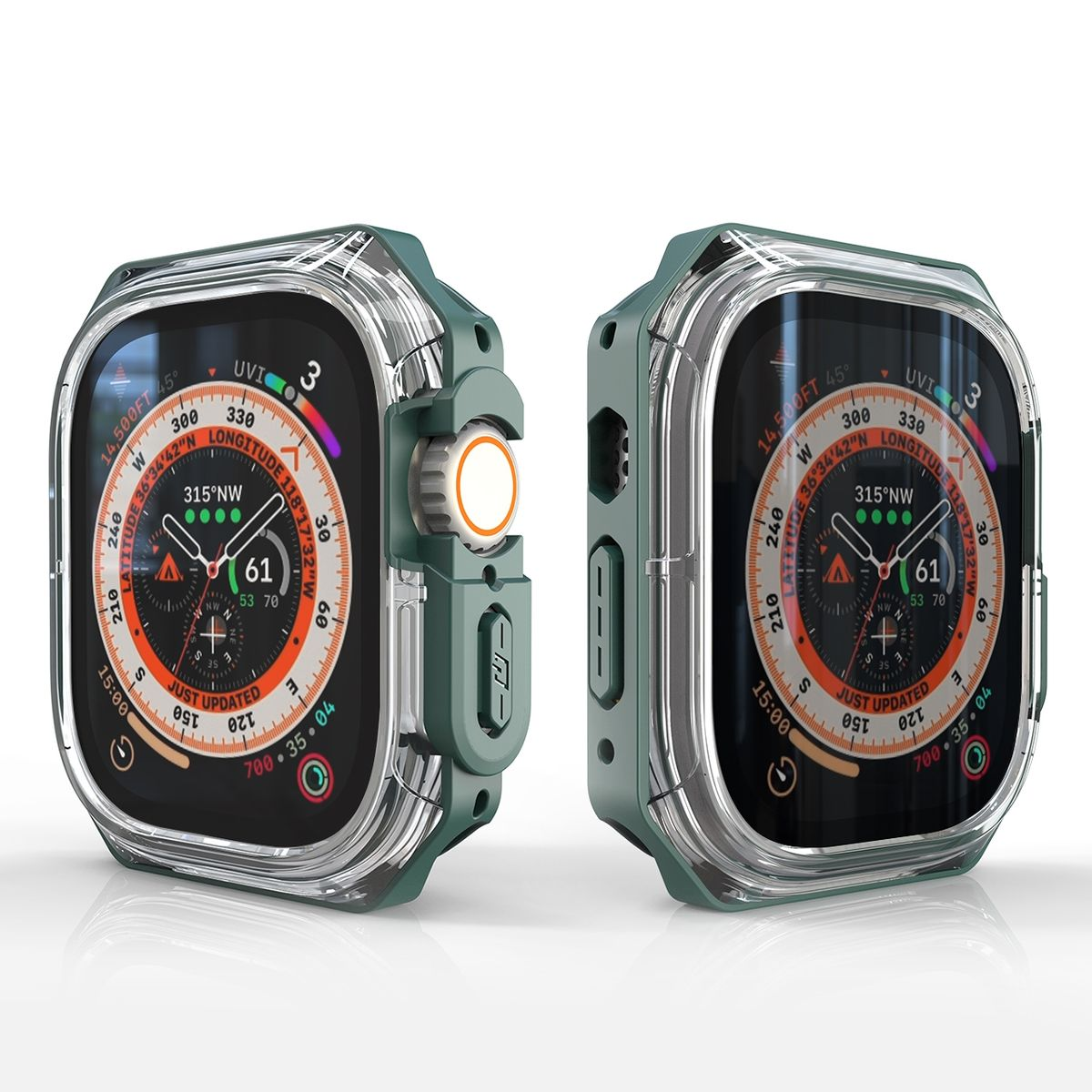 WIGENTO Shockproof Design Hülle Apple 2 49mm) Ultra Smartwatchhülle(für 1 Watch 