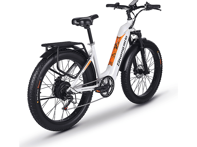SHENGMILO MX06 1000 Erwachsene, Unisex-Rad, (Laufradgröße: Mountainbike BAFANG-Motor für W Weiss) 26 Zoll, 840Wh, Elektrofahrrad