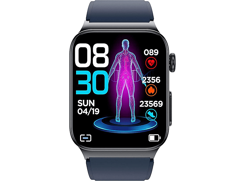 WATCHMARK Cardio One Blaue Smartwatch Metall Silizium, 22mm, Blaue