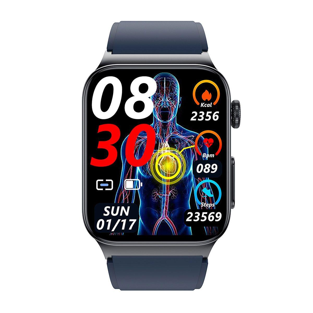 WATCHMARK Cardio One Smartwatch Silizium, Blaue Blaue 22mm, Metall
