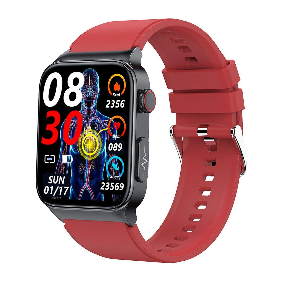 Cardio Rote 22mm, Silizium, One Rote Metall Smartwatch WATCHMARK