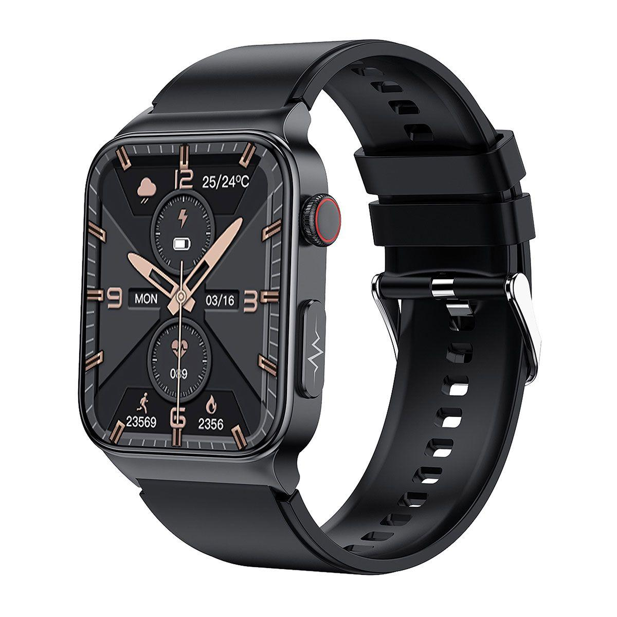 Cardio One WATCHMARK Schwarze Metall 22mm, Smartwatch Schwarz Silizium,