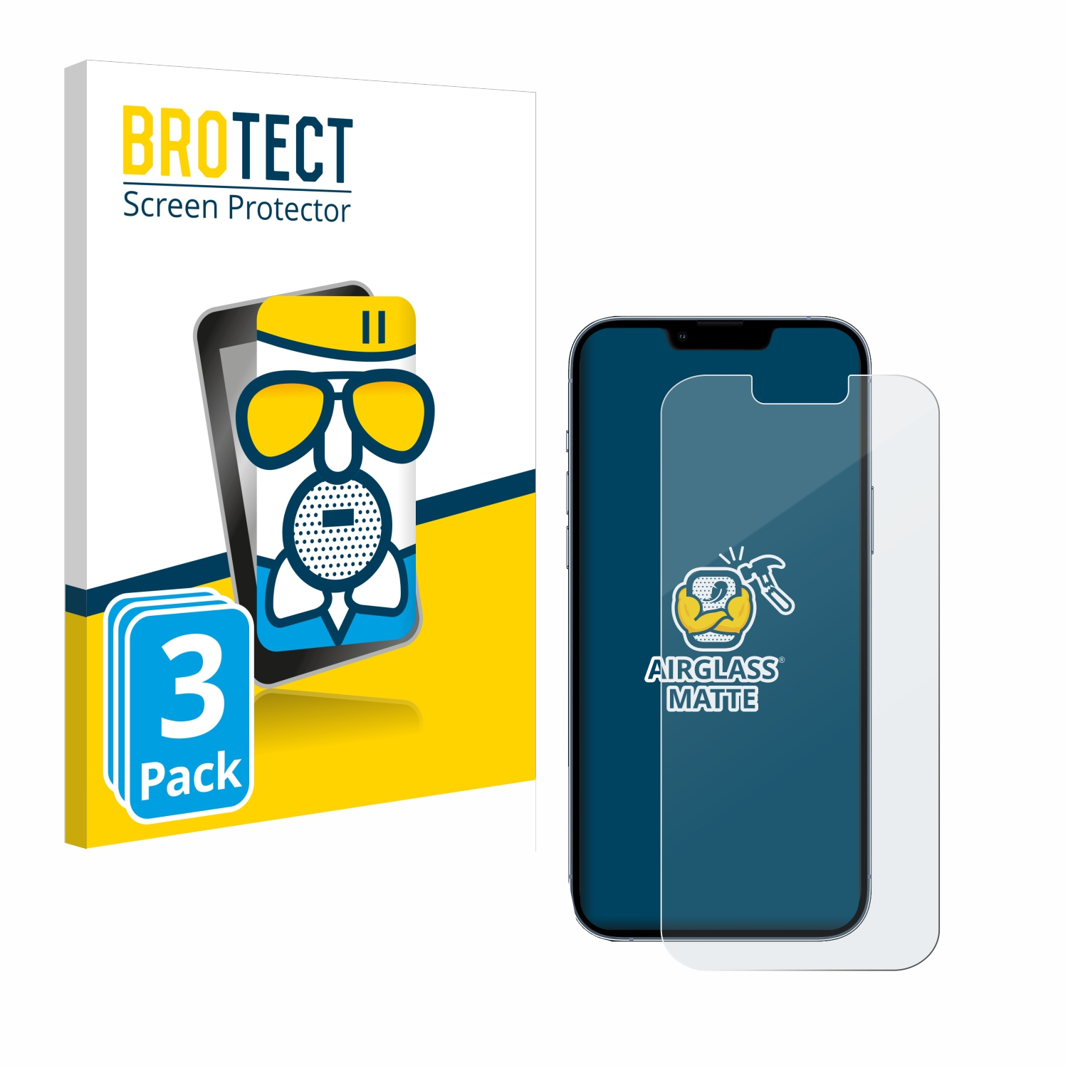 BROTECT 3x Airglass Pro 13 Schutzfolie(für matte Max) Apple iPhone