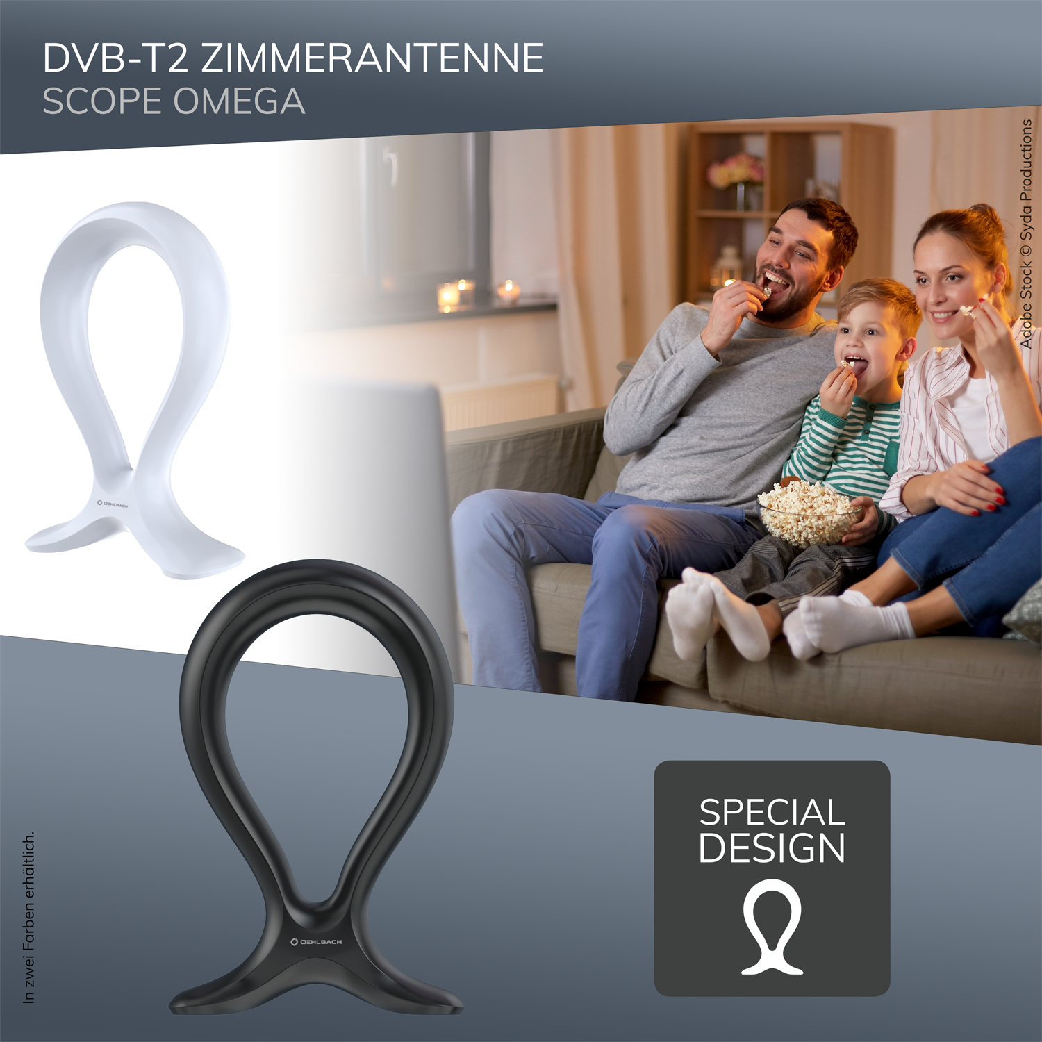 HD DVB-T2 OEHLBACH OMEGA ANTENNE Zimmerantenne SCHWARZ DVB-T2 SCOPE