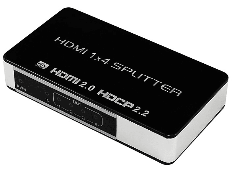 INF 1x4 HDMI-Splitter Verteiler UHD 4K/60Hz 3D HDMI2.0 HDCP2.2 18Gbit/s ...