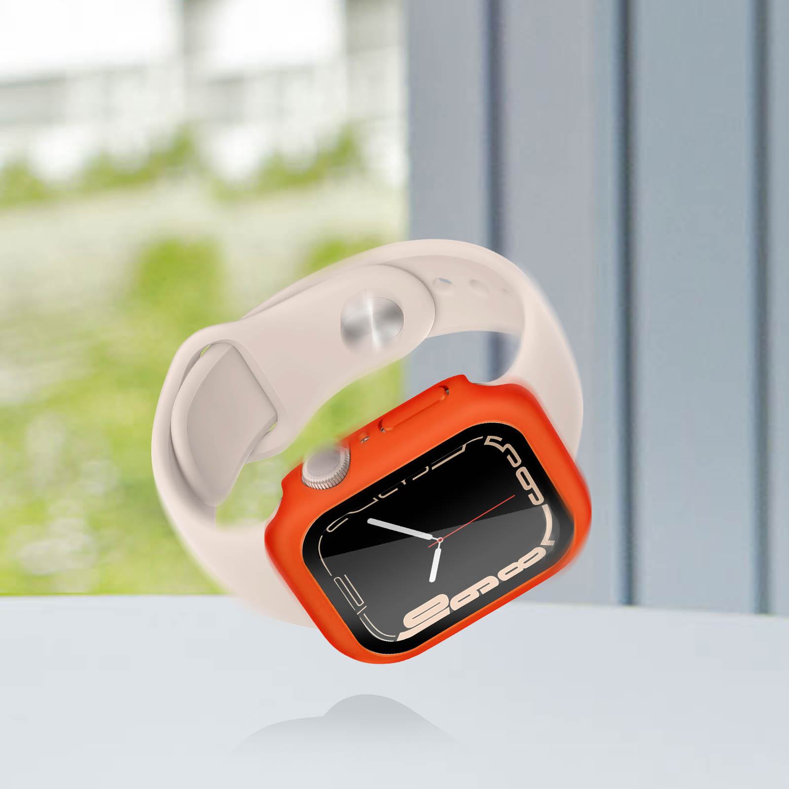 AVIZAR Schutzhülle mit Full Apple Cover, Series Bilschirmschutz, Orange Watch Apple, 7