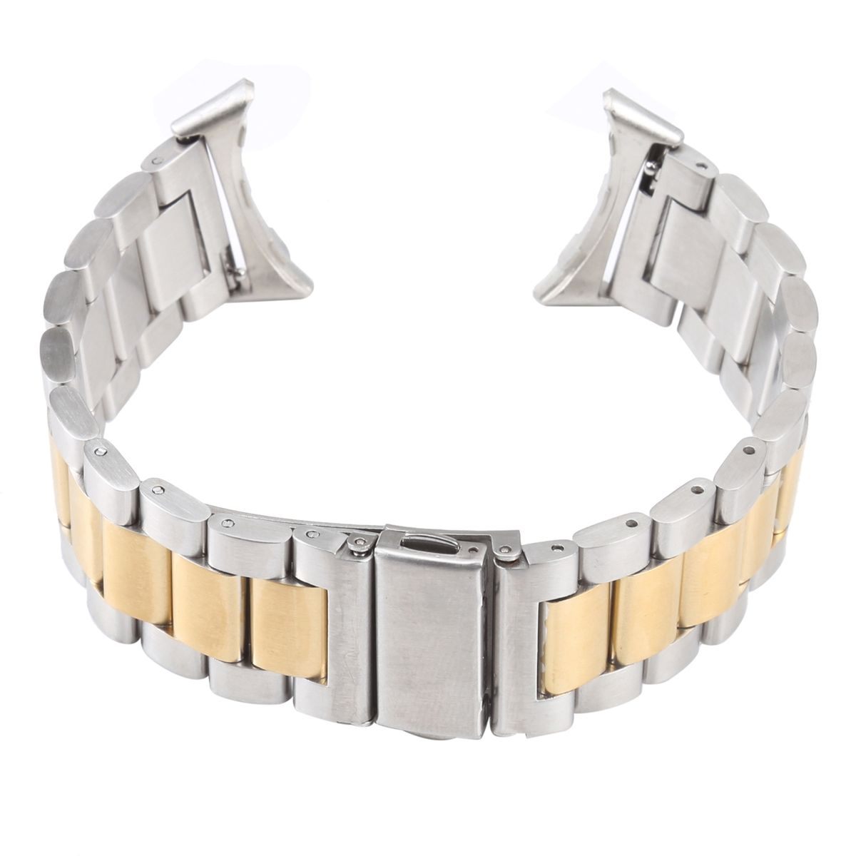 WIGENTO Stahl Metall Watch Band, 1 / Google, Ersatzarmband, + Gold 2, Silber Pixel Design