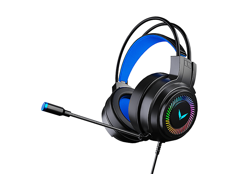 SYNTEK Kopfhörer mit Bluetooth Mikrofon, mit Over-ear Kopfhörer schwarz Bluetooth Kopfbügel 7.1-Kanal-Kabelkopfhörer