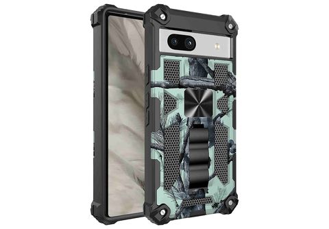 WIGENTO Camouflage Shockproof Armor Military Magnet Hülle aufstellbar,  Backcover, Google, Pixel 7a, Türkis