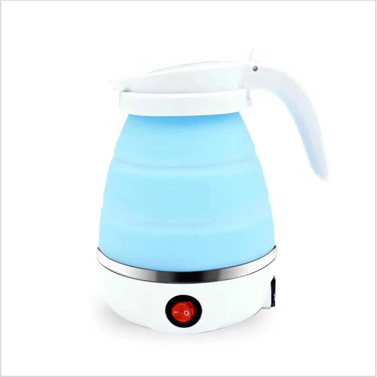 Elektrischer Mini-Wasserkocher FEI Edelstahl Blau Wasserkocher, Blau Zusammenklappbarer 304 Wasserkocher Wasserkocher
