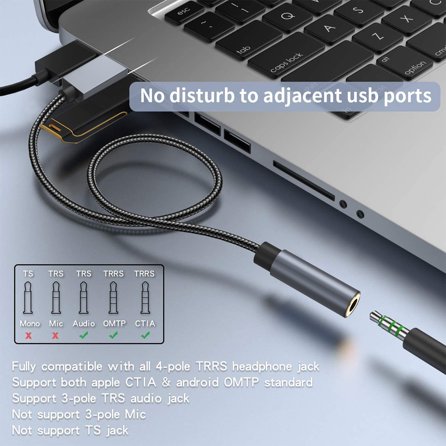 (Stecker) USB adapter mm 3,5 Audioadapter Audio USB INF (Buchse) auf