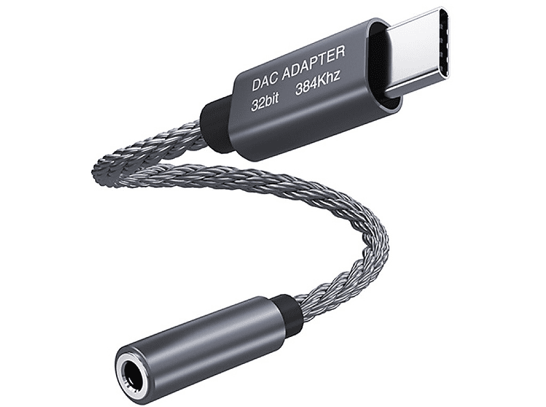 INF 32bit/384kHz USB-C auf 3,5 mm Audio-Adapterkabel DAC-Adapter USB C Klinke Adapter