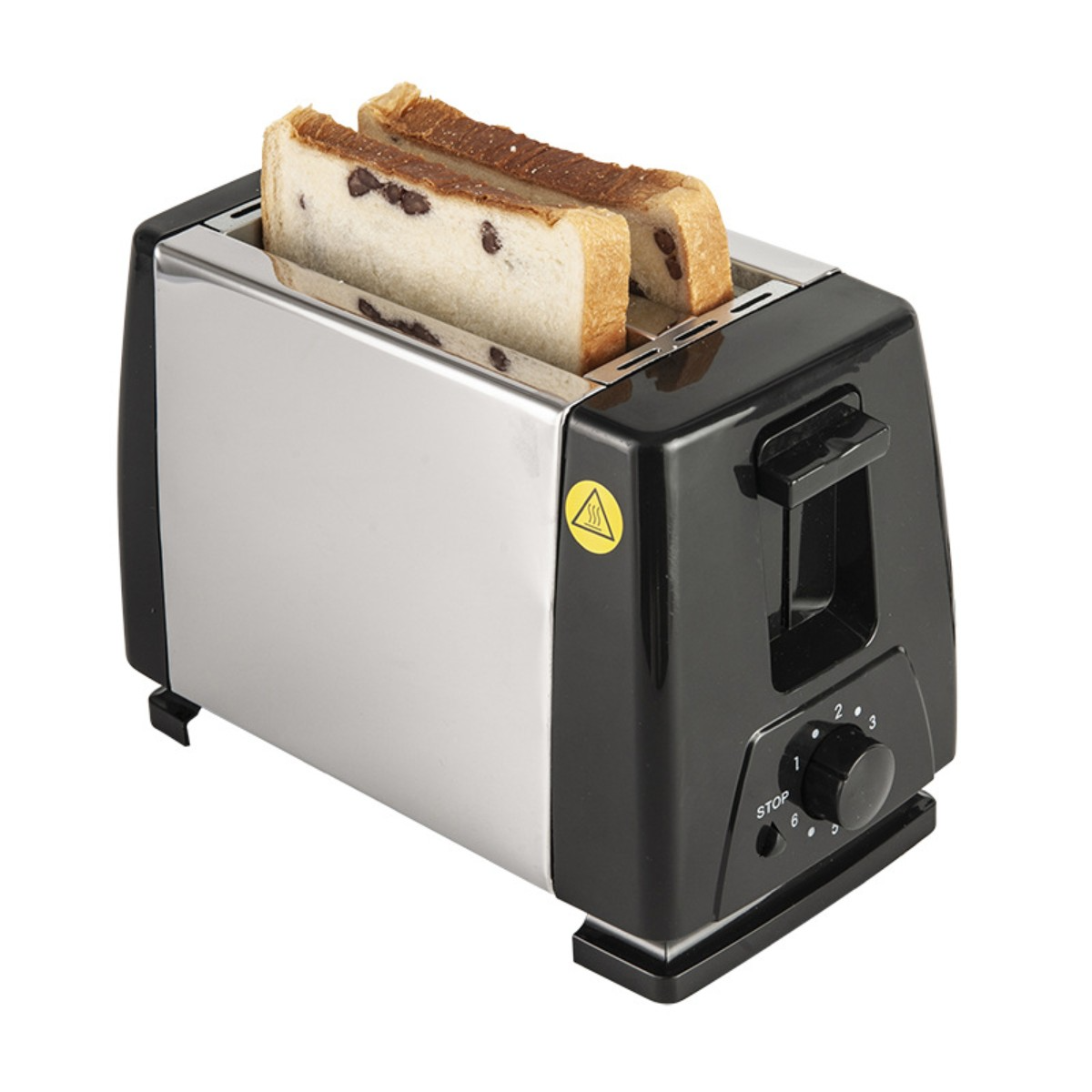 2) Sandwich Schwarz Toaster Toaster Maker Toaster Schwarz 220V Watt, Frühstück Brotbackautomat Schlitze: (750 FEI