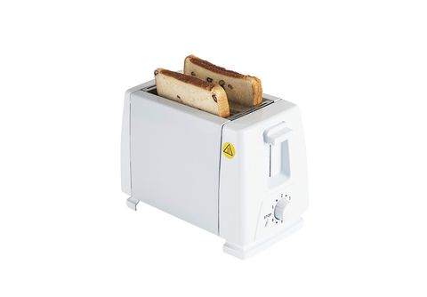 Tostadora - SYNTEK Máquina de pan blanca Tostadora Tostadora Sandwichera de  desayuno, 750 W, 2 ranuras, 2 rebanadas, Blanco