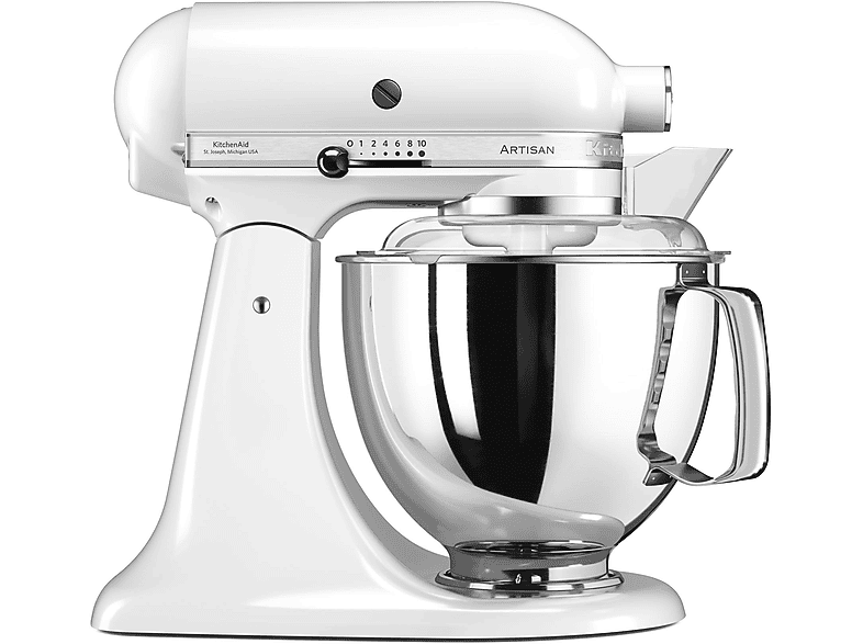 KITCHENAID 5KSM175PSEWH ARTISAN WEISS Küchenmaschine Weiß (300 Watt, 4.8 l)