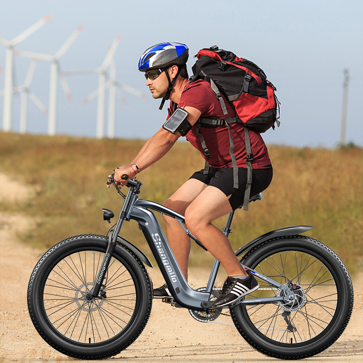 SHENGMILO MX05 840Wh, 26 Zoll, Erwachsenenfahrrad, grau) Scheibenbremse Universal-Elektrofahrrad, Unisex-Rad, (Laufradgröße: Mountainbike