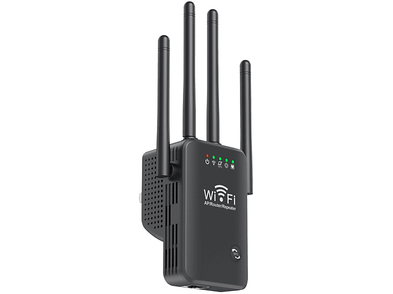SHAOKE wifi repeater schwarz wireless router signal verstärker 300M netzwerk booster AP 4 antennen Drahtloser LAN-Repeater