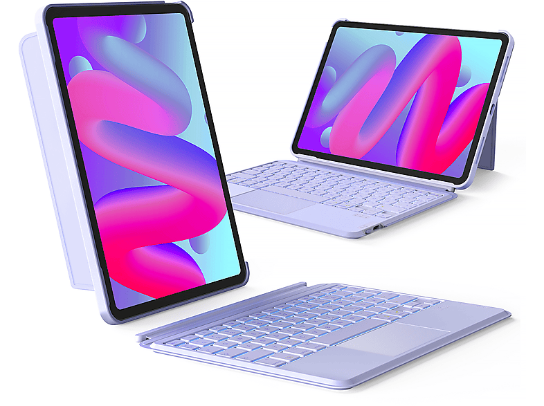 INATECK Tastatur für iPad Air 6/5/4,iPad Pro 11,Hoch/Querformat Ständer,Abnehmbare Tastatur mit