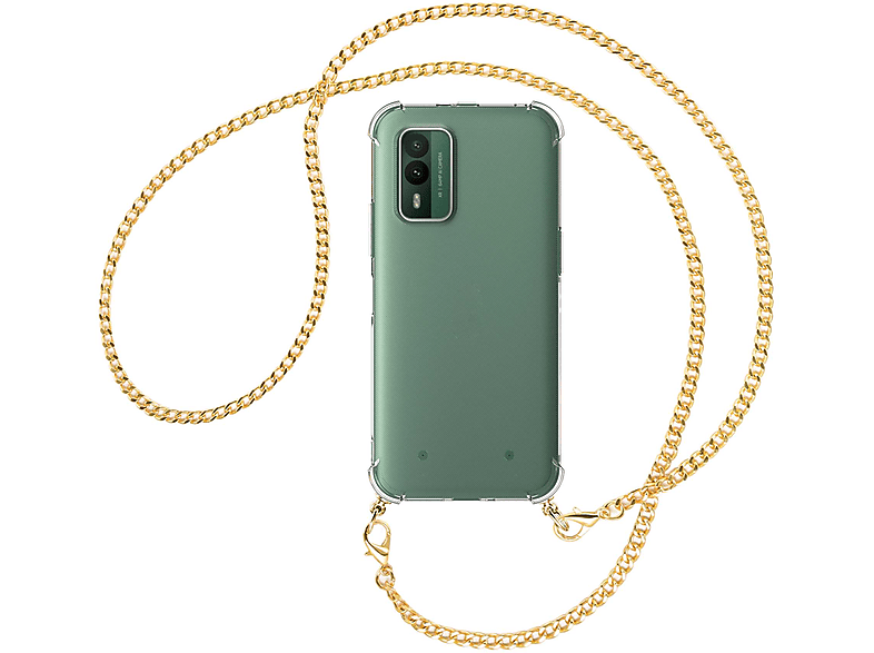 Nokia, Kette mit Metallkette, MTB ENERGY Umhänge-Hülle 5G, XR21 Backcover, MORE (gold)