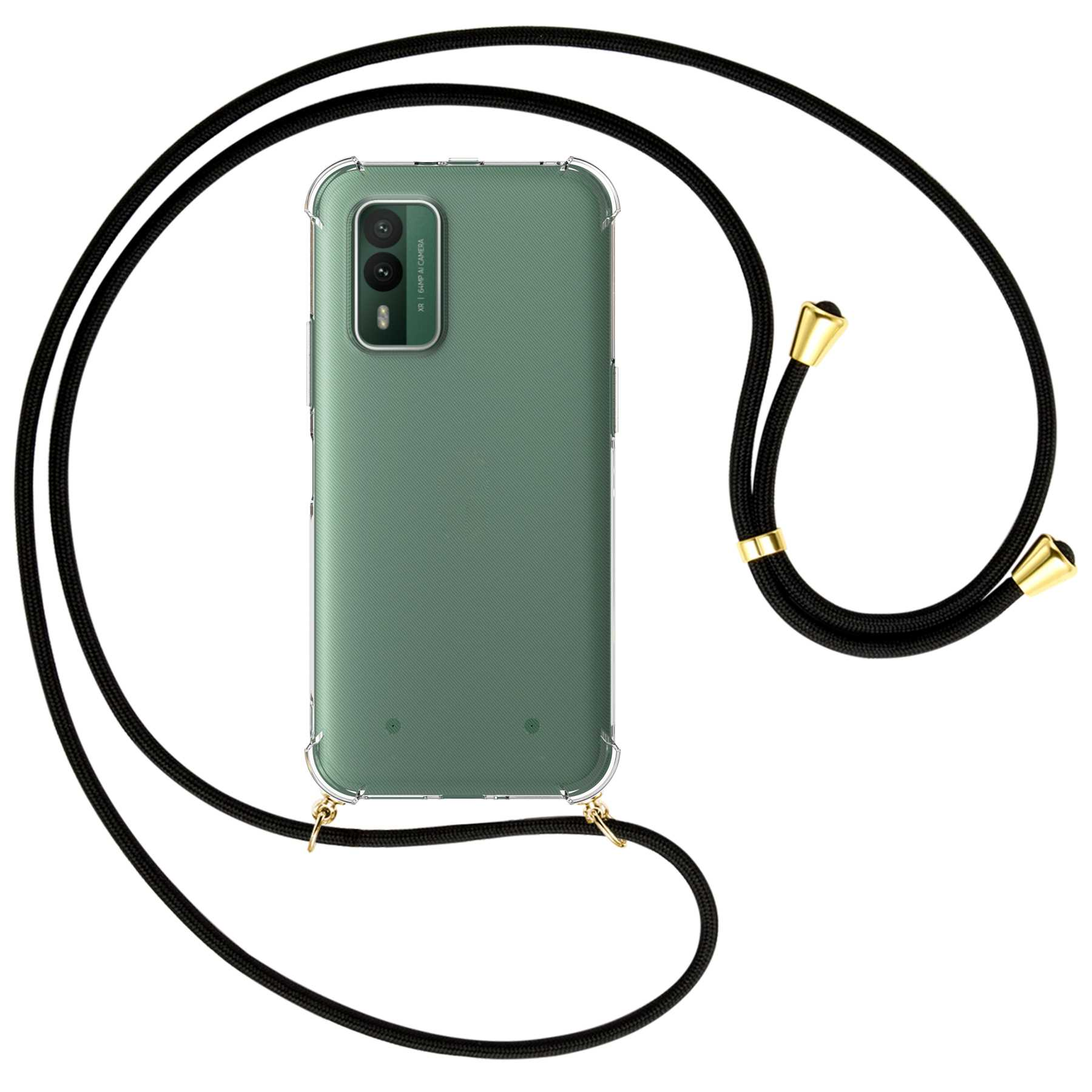 ENERGY MTB XR21 Kordel, 5G, gold Umhänge-Hülle Nokia, Schwarz / MORE Backcover, mit