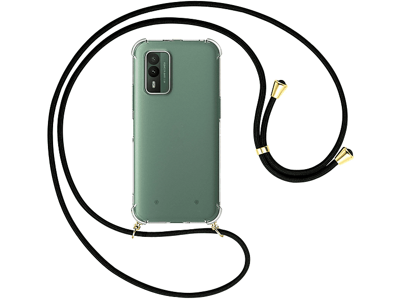 MTB MORE 5G, XR21 / Nokia, Umhänge-Hülle Kordel, gold Backcover, mit Schwarz ENERGY