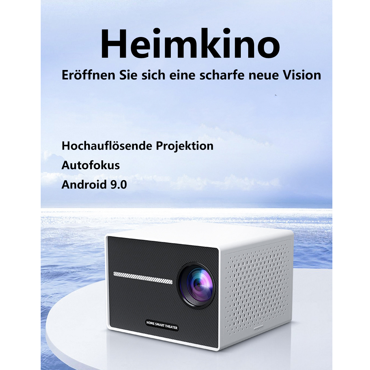 Bildschirm Projektor Fokus Home SYNTEK Elektronischer Werfen Projektoren(HD+) Smartphone Portable Projektor HD Full