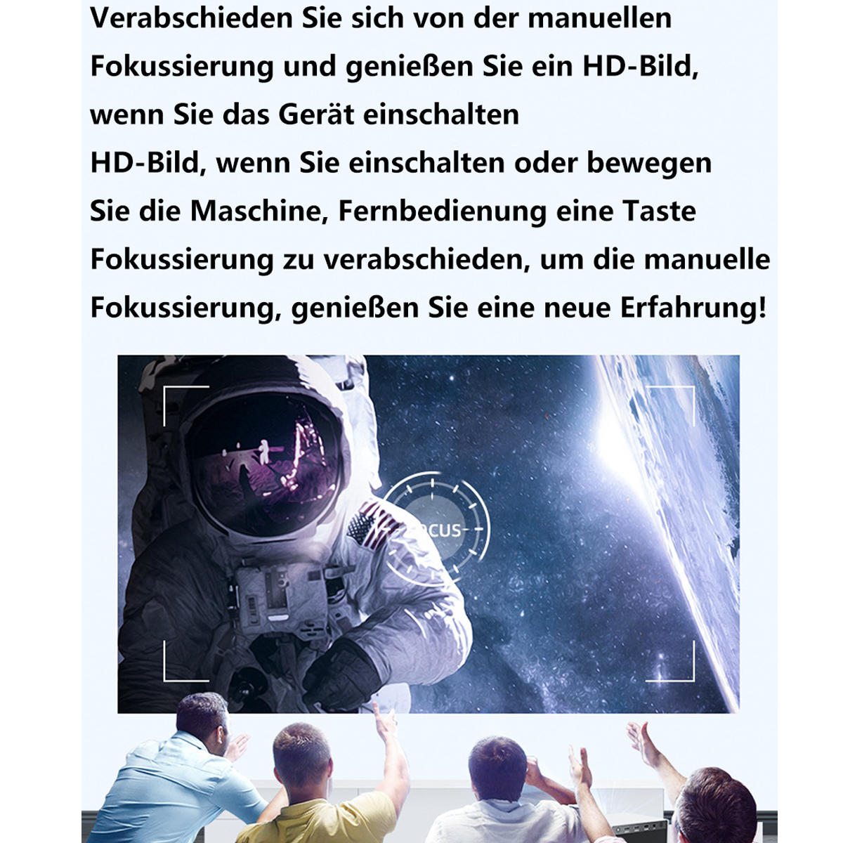 Full HD SYNTEK Fokus Projektor Projektor Smartphone Elektronischer Home Projektoren(HD+) Werfen Portable Bildschirm