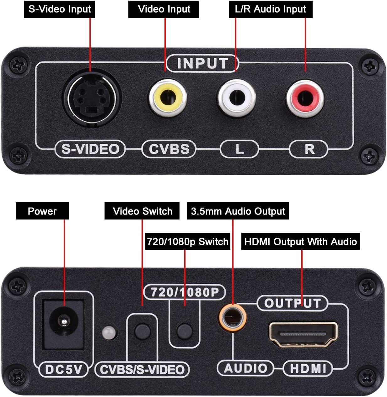 INF AV- und Video Konverter S-Video-zu-HDMI-Konverter