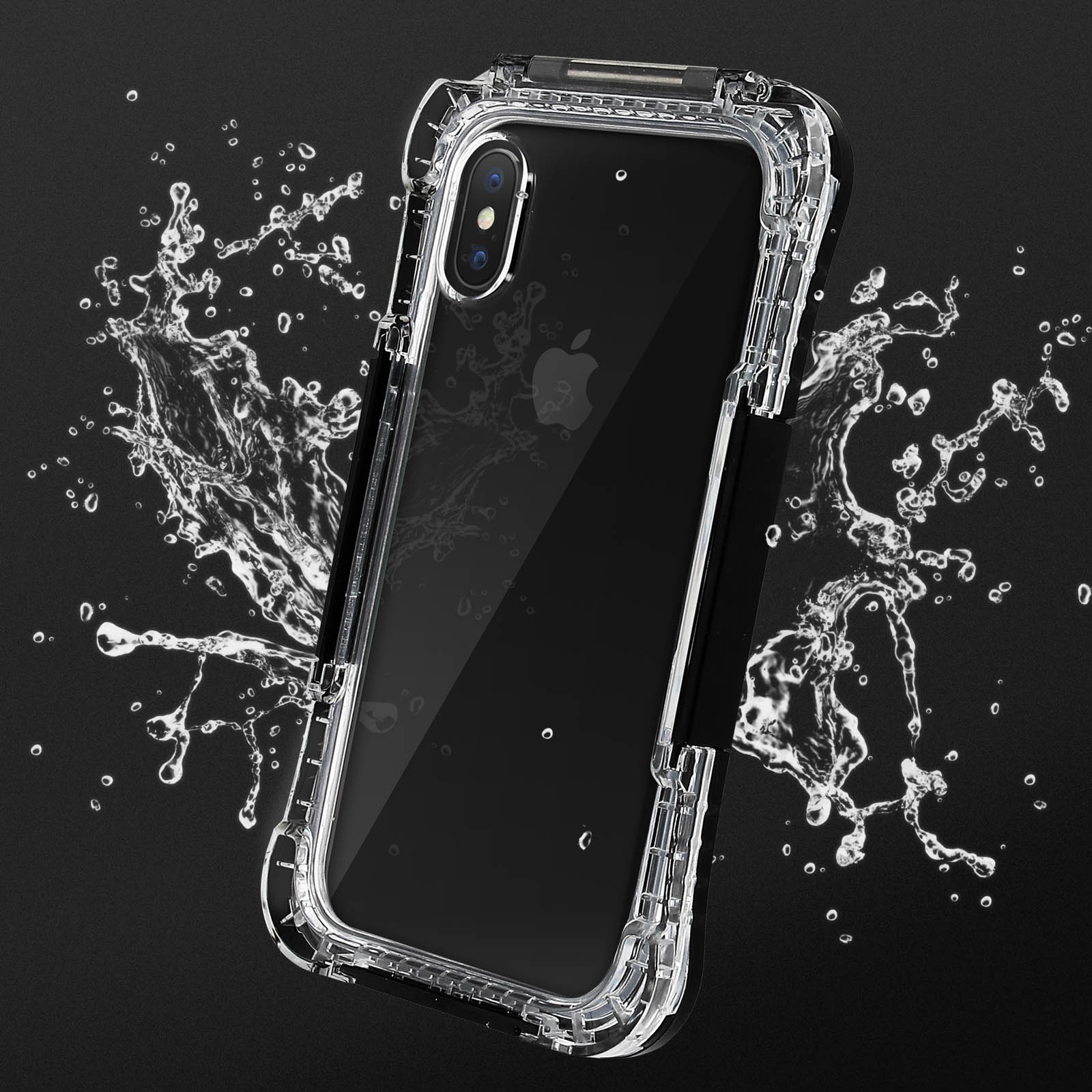Unterwasserschutzhülle, Schwarz Apple, Series, AVIZAR Rundumschutz iPhone XS,