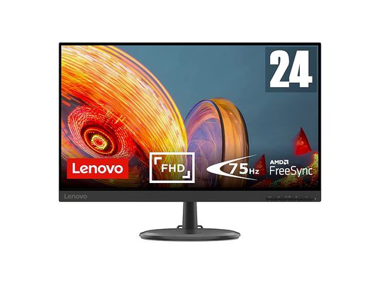 LENOVO D24-20 23,8 Zoll Full-HD Monitor (4 ms Reaktionszeit, 75 Hz (über HDMI))