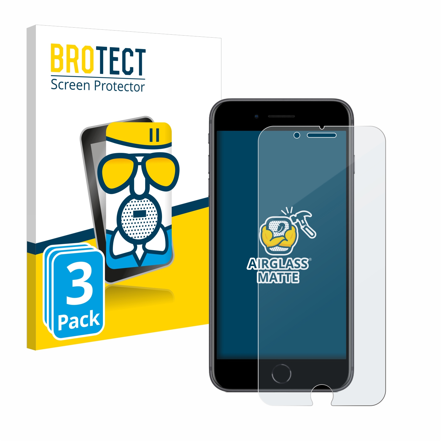 BROTECT 3x Airglass matte Schutzfolie(für iPhone Apple Plus) 8