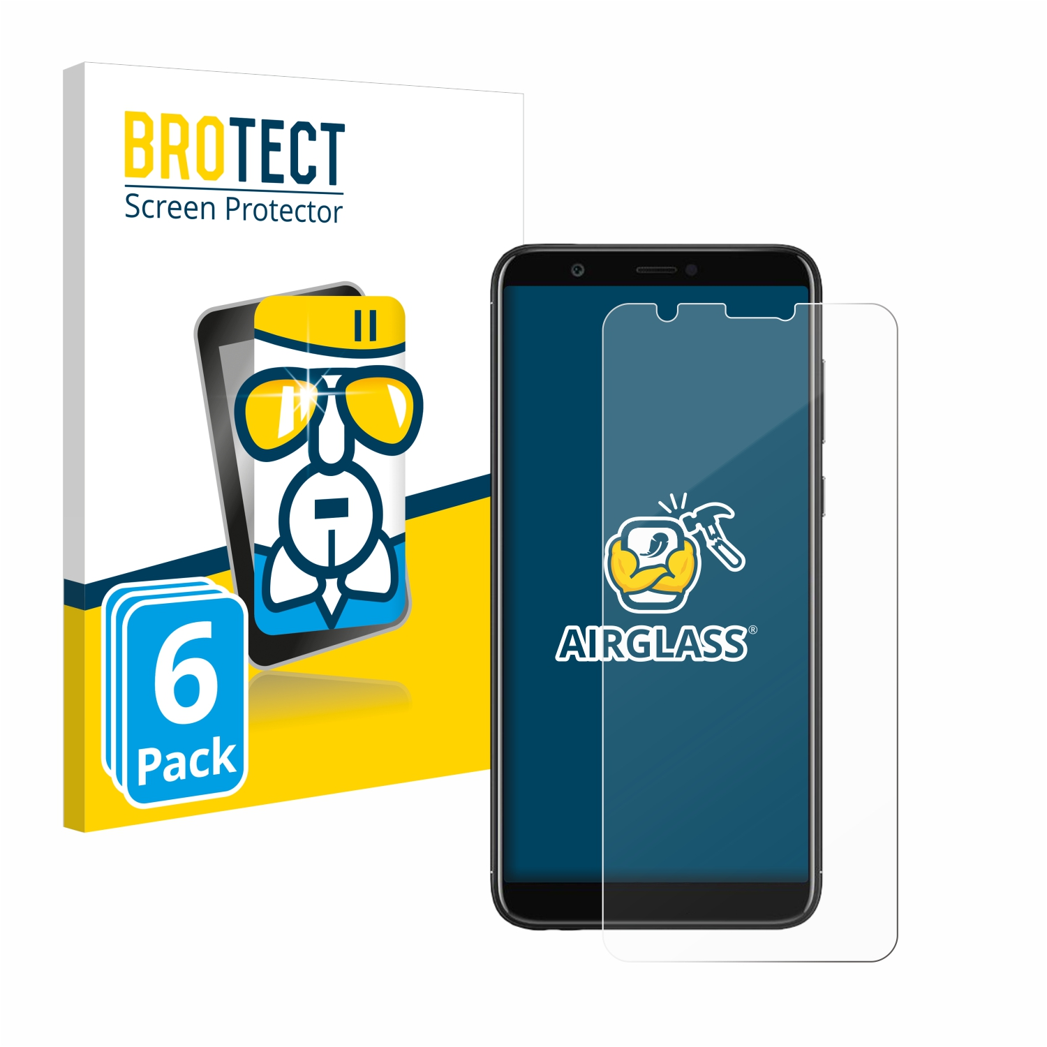 BROTECT 6x Airglass smart P 2018) klare Schutzfolie(für Huawei