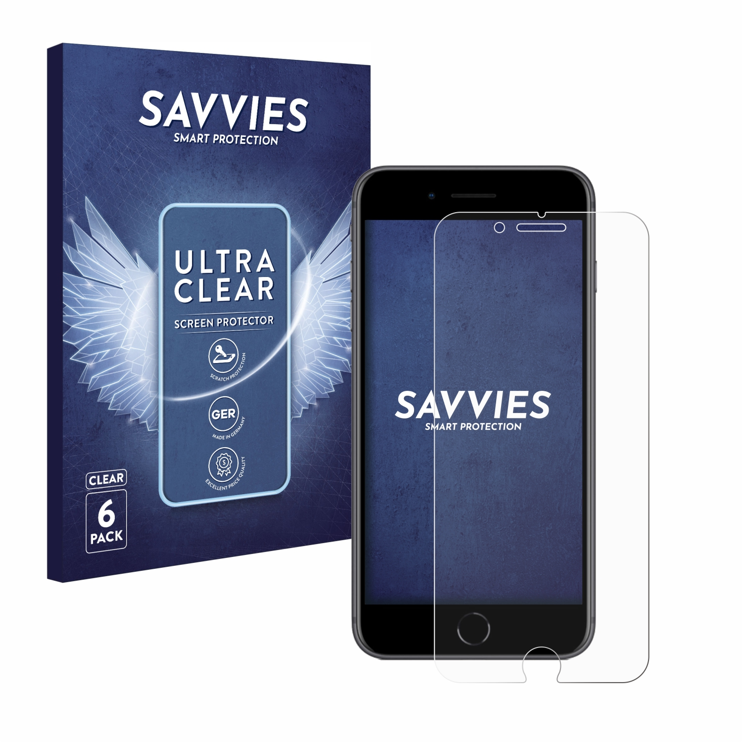 Apple iPhone 8 SAVVIES Plus) 6x Schutzfolie(für klare