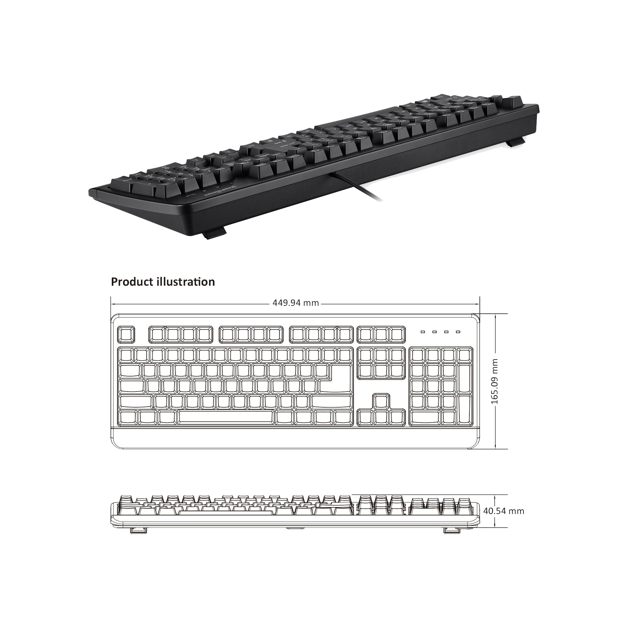 PERIXX PERIBOARD-517, Tastatur