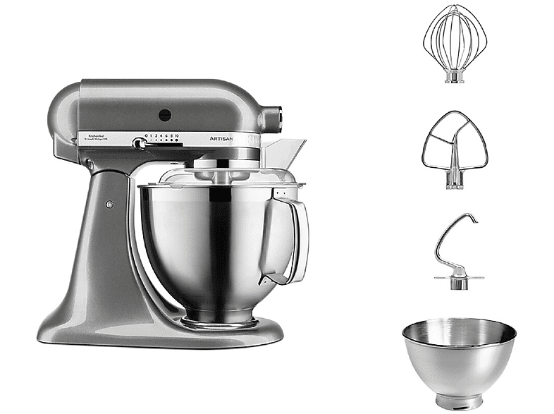 KITCHENAID KitchenAid Artisan 4,8 Liter Küchenmaschine KSM185 MEDAILLON SILBER Küchenmaschine